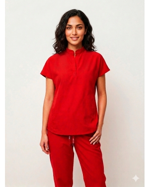 Dik Yaxalı Lycra Qırmızı, Kod: 30001