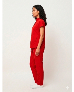 Dik Yaxalı Lycra Qırmızı, Kod: 30001