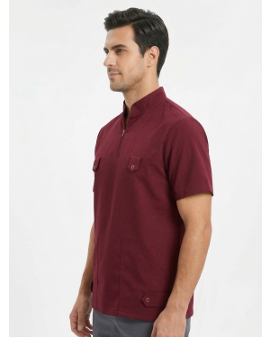 Tibbi Geyim,Kişi Tibbi Köynək Bordo Model F-B, Kod: 11138