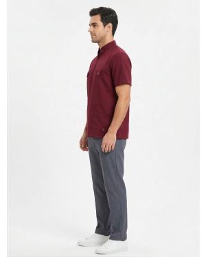 Tibbi Geyim,Kişi Tibbi Köynək Bordo Model F-B, Kod: 11138