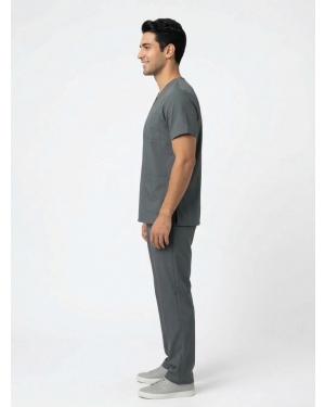 Tibbi Geyim,V Yaxa Dəst,Boz,Kod 11127