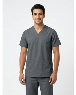 Tibbi Geyim,V Yaxa Dəst,Boz,Kod 11127