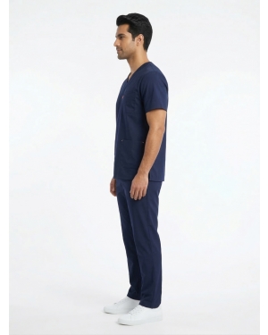 Tibbi Geyim,V Yaxa Dəst,Tünd Göy,Kod 11127