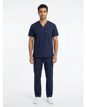 Tibbi Geyim,V Yaxa Dəst,Tünd Göy,Kod 11127