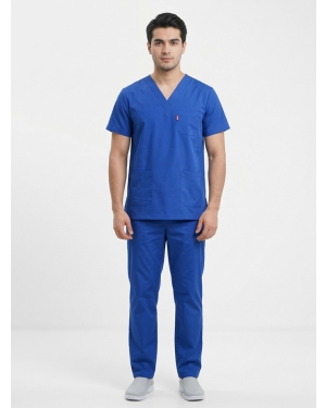 Tibbi Geyim,V Yaxa Dəst,Royal Blue,Kod:11127