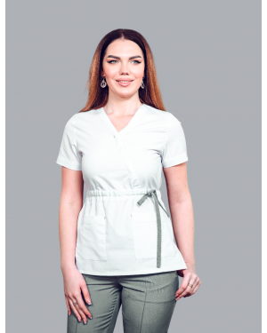 Tibbi Geyim ,Bantlı Model, tibbi uniforma , Ağ/Boz, Kod 11186