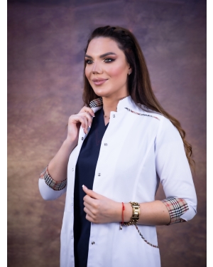 Tibbi Xalat,Burberry qadın xalatı, Kod: 11208