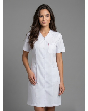 V Yaxalı Likralı Xalat qısaqol